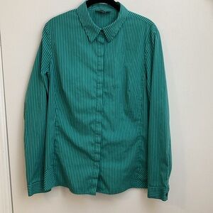 Lafayette 148 New York Teal Striped Top 14